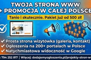 Strona internetowa od 500 PLN z mocną promocją na START/ FAKTURA