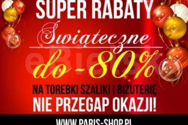 WIELKA ŚWIĄTECZNA WYPRZEDAŻ TOREBEK I DODATKÓW WWW.PARIS-SHOP.PL