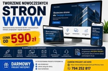 STRONY INTERNETOWE OD 590 ZŁ - Z OPTYMALIZACJĄ SEO - BEZ PRZEPŁACANIA