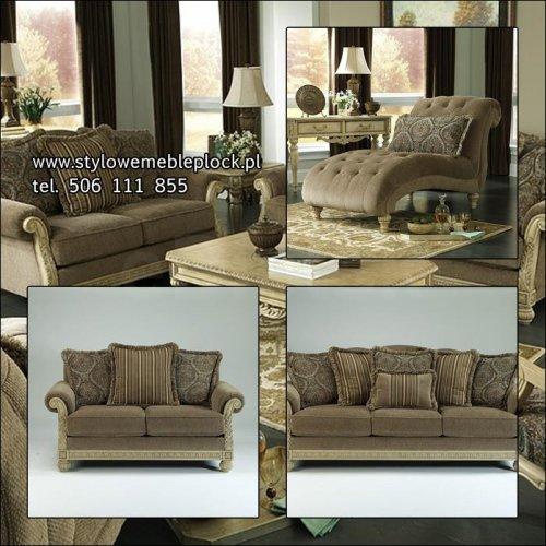 STYLOWY WYPOCZYNEK sofa 3 +2+ Otomana +krzesło-kpl