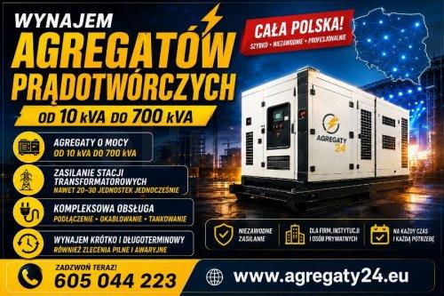 AGREGATY PRĄDOTWÓRCZE DO 700 kVA  - WYNAJEM - US - Ogłoszenie Bielsk Podlaski | eBielsk.pl