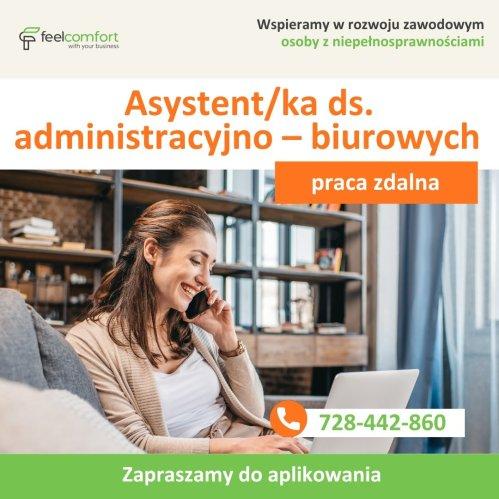 Asystent/ka ds. administracyjno biurowych praca zdalna