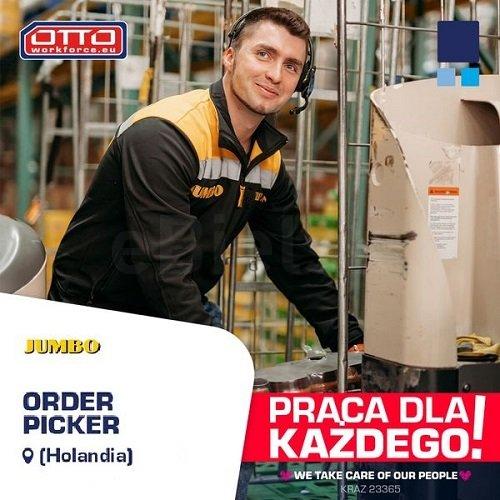 Order picker w magazynie sieci supermarketów JUMBO  NL