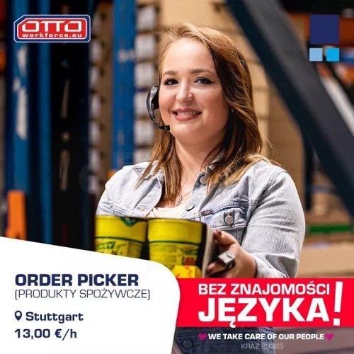 Order picker (produkty spożywcze). 13,00 euro/h