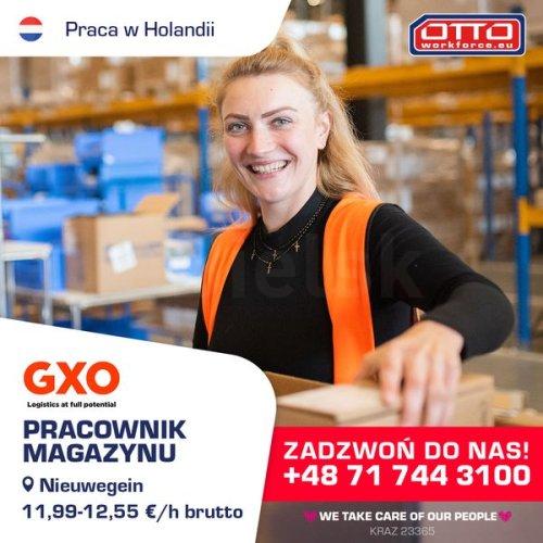 Holandia. Praca w chłodni GXO -  12.55 euro/h