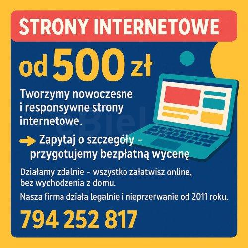 Tanie strony internetowe, od 500 zł. Gotowa nawet w kilka dni!